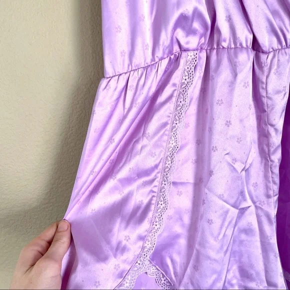 INC Purple Jacquard Daisy Surplice Teddy Romper Large - Picture 3 of 7